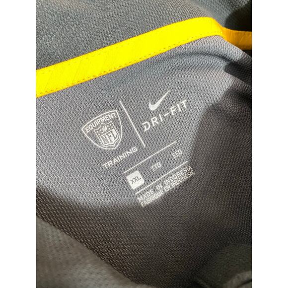 Nike Men's 2XL Black Gray Polyester Polo Shirt - Dri Fit Steelers NFL - Picture 4 of 8